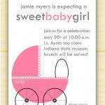 Pink Baby Carriage Shower Invitation (set Of 10)