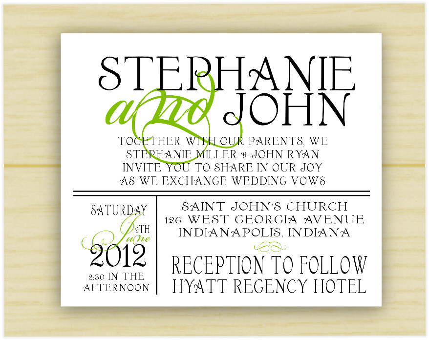 Stephanie And Ohn Wedding Invitation (set Of 10)